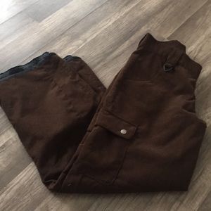 MORROW Snowboard/Ski Pants. Brown Cord. SZ M